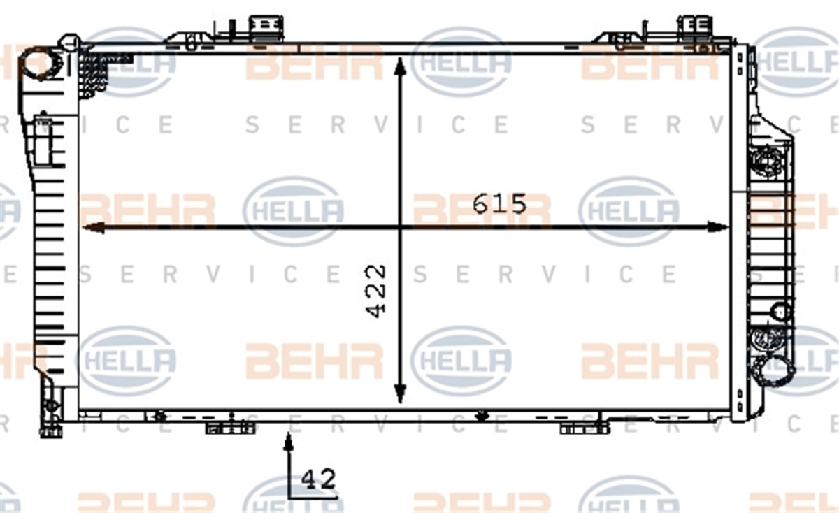 BEHR 000S - Su Radyatörü - Mercedes W202