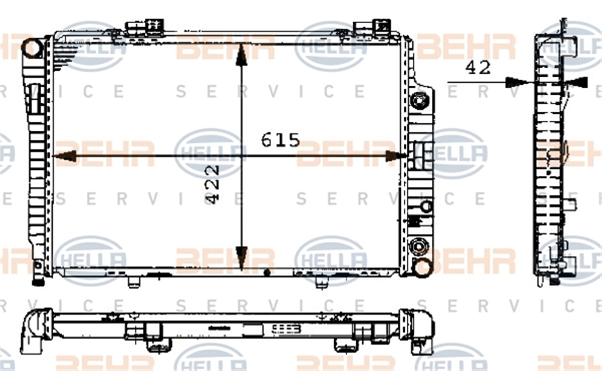 BEHR 000S - Su Radyatörü - Mercedes W202-170-210
