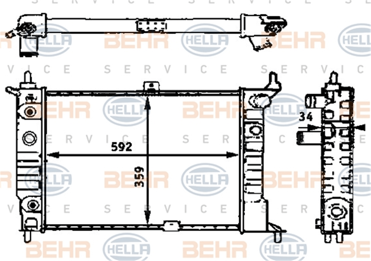 BEHR 000S - Su Radyatörü - Opel Astra F