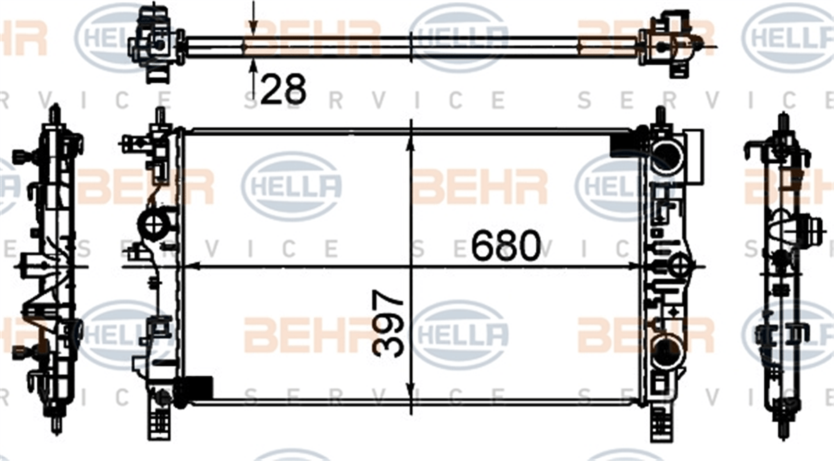 BEHR 000S - Su Radyatörü - Opel Astra J Cruze Zafira C