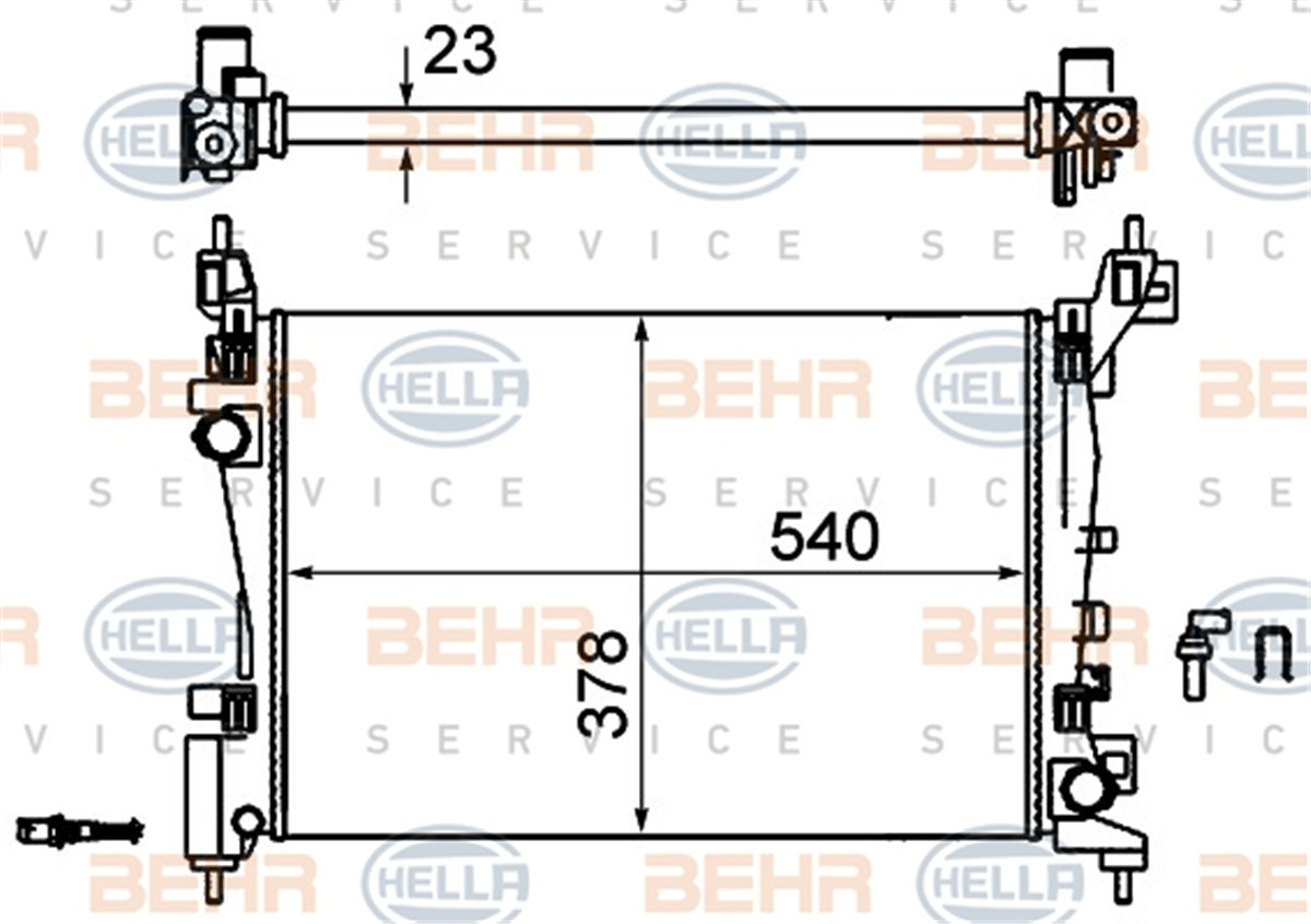 BEHR 000S - Su Radyatörü - Opel Corsa D Corsa E Adam