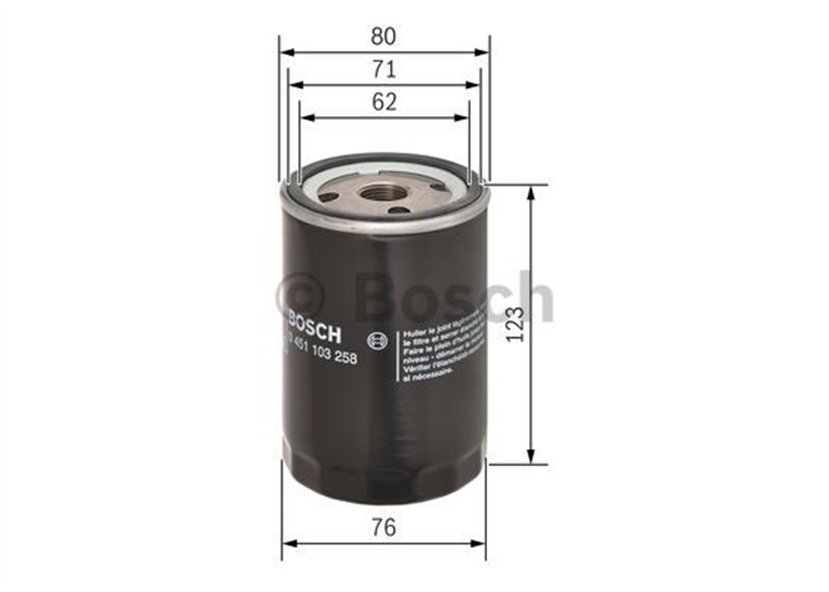 BOSCH 0451103258 - Yag Filtresi - Fiat Cherokee