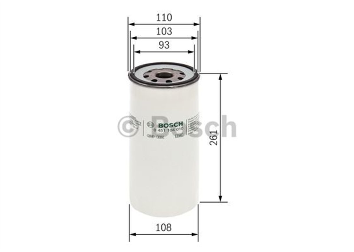 BOSCH 0451104010 - Yag Filtresi - Renault Ares, Kerax, Magnum, Manager G, Maxter G, Midliner, Major R 357, Premium, R 350, Tracer