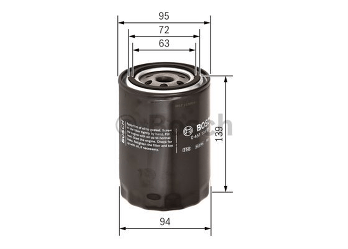 BOSCH 0451104063 - Yag Filtresi - Ford Ranger (er) 2.5 Td 99-06/b2500 (un)
