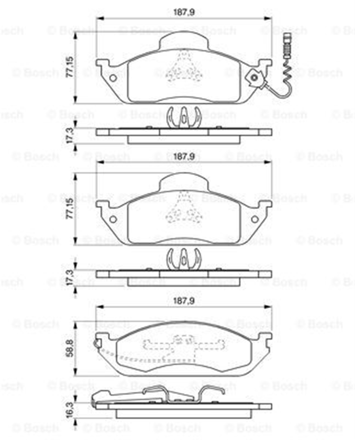 BOSCH 0986424611 - Fren Balatasi Ön - Mercedes W163