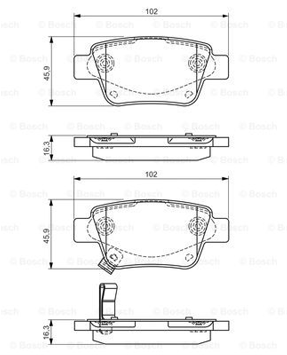 BOSCH 0986424798 - Fren Balatasi Arka - Japon Avensis (t25) : Verso (r1) 04-08