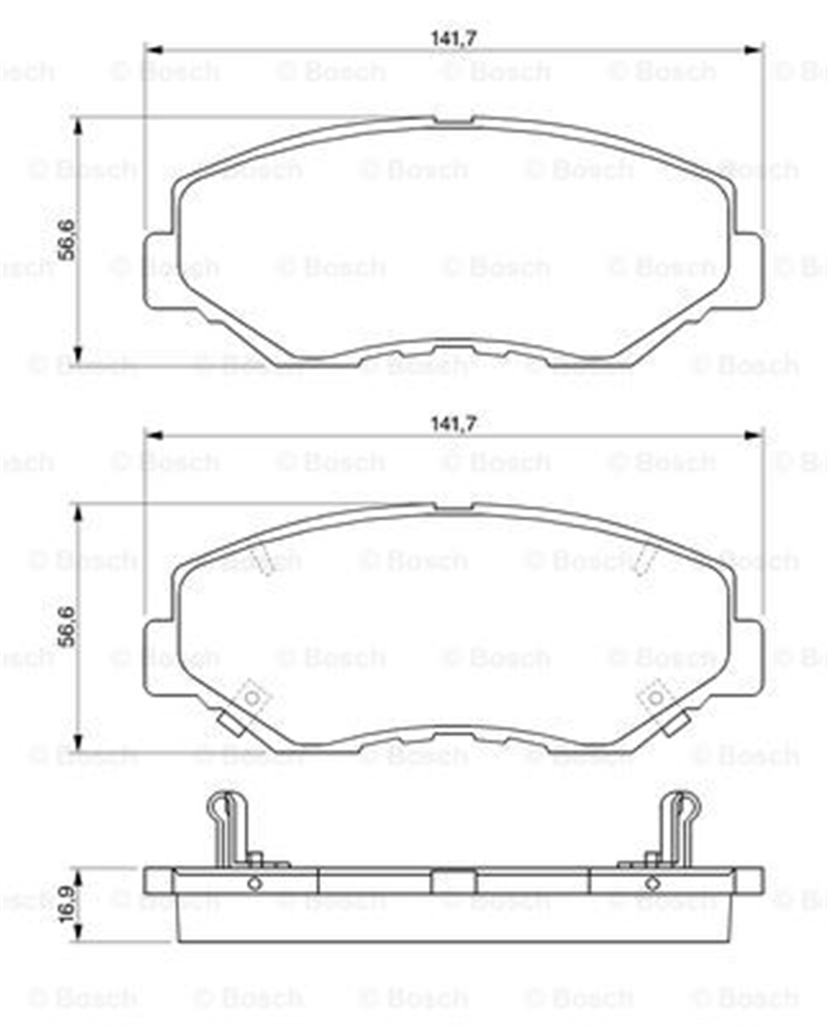 BOSCH 0986424809 - Fren Balatasi Ön - Japon Crv (rd) : Civic (fc) 1.6 17-