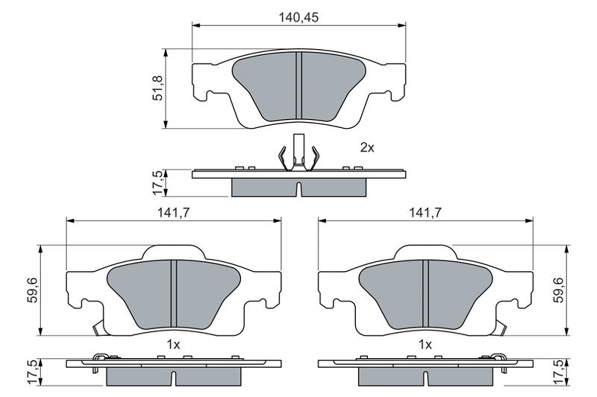 BOSCH 0986460081 - Fren Balatasi Arka - Fiat Grand Cheeroke Iv