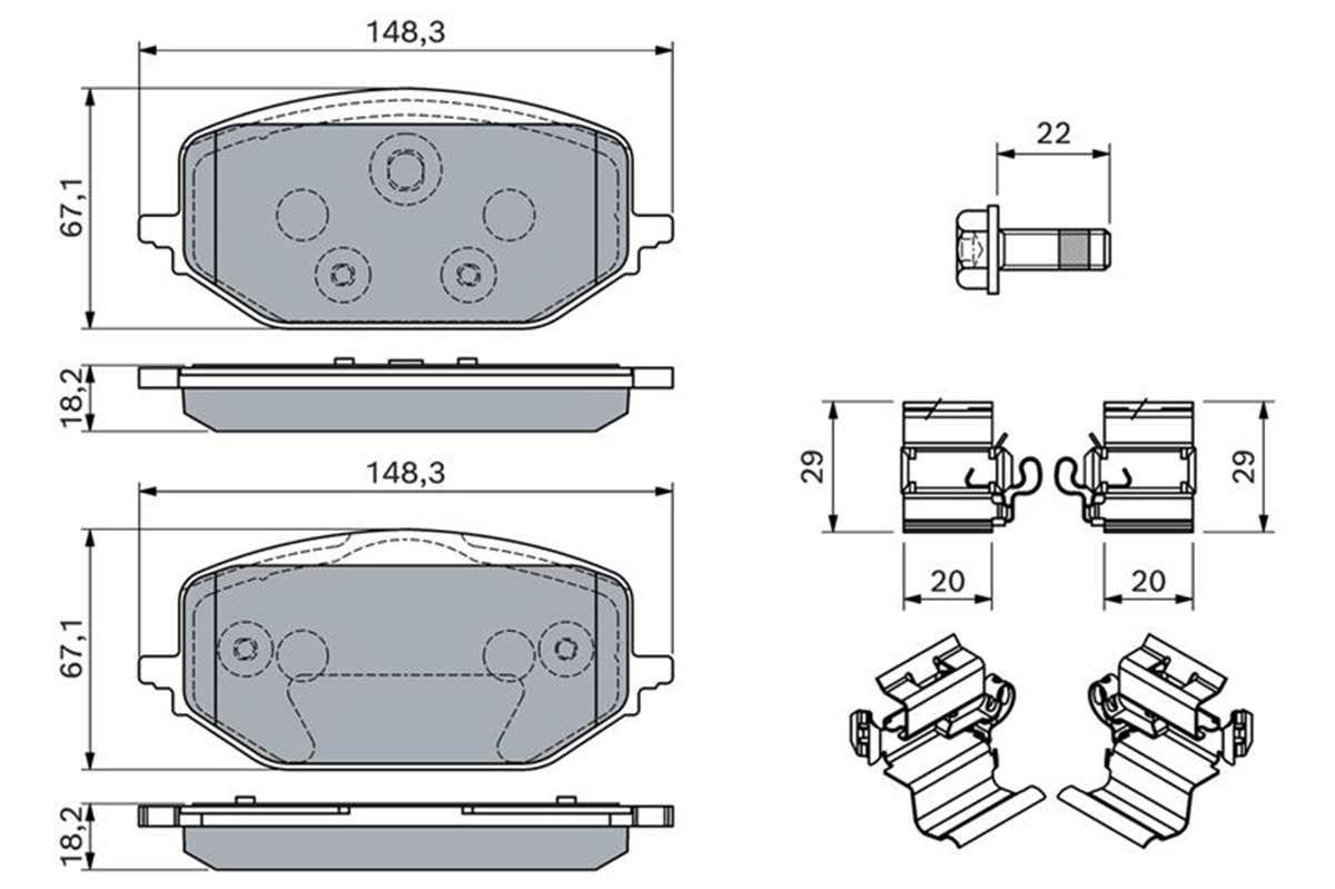 BOSCH 0986460165 - Fren Balatasi Ön - Psa 308 Iii / 3008/5008/c5 Aircross/rifter/berlingo
