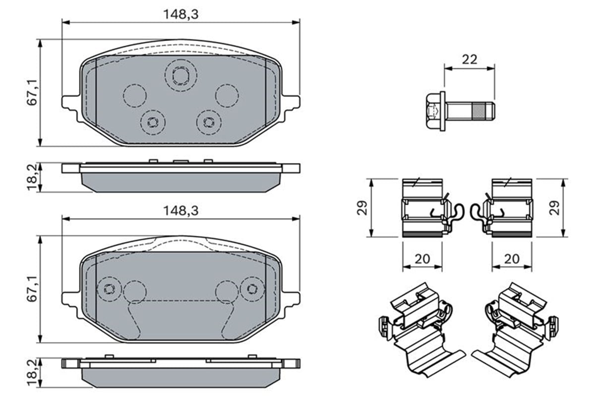 BOSCH 0986460165 - Fren Balatasi Ön - Psa 308 Iii / 3008/5008/c5 Aircross/rifter/berlingo