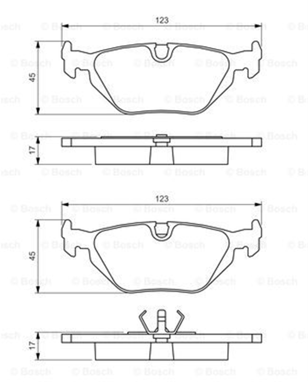 BOSCH 0986460964 - Fren Balatasi Arka - Bmw E36