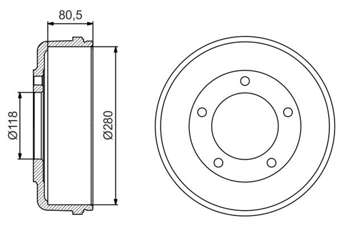 BOSCH 0986477203 - Kampana Arka - Ford Transit V-184