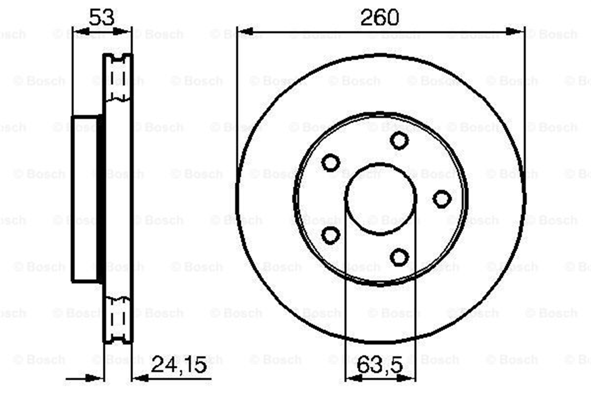 BOSCH 0986478195 - Fren Diski Ön - Ford Granada/scorpio
