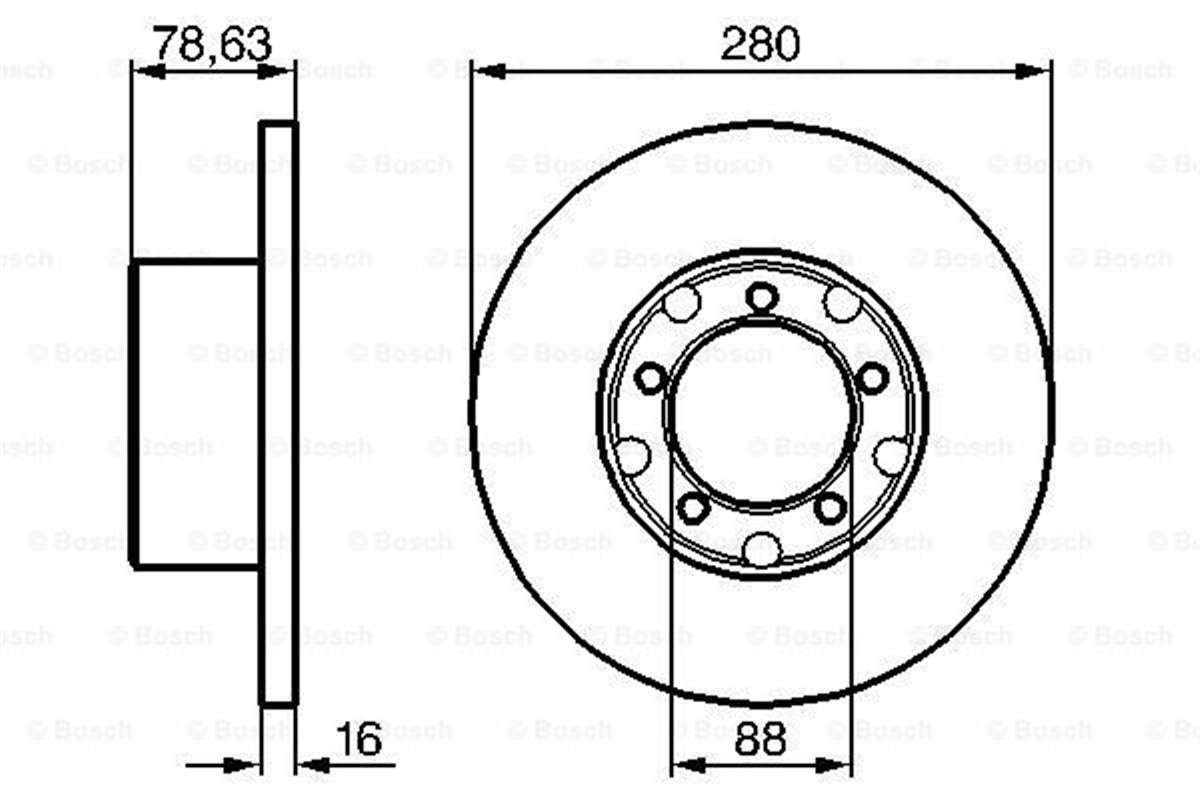 BOSCH 0986478201 - Fren Diski Ön - Mercedes W601-602-611