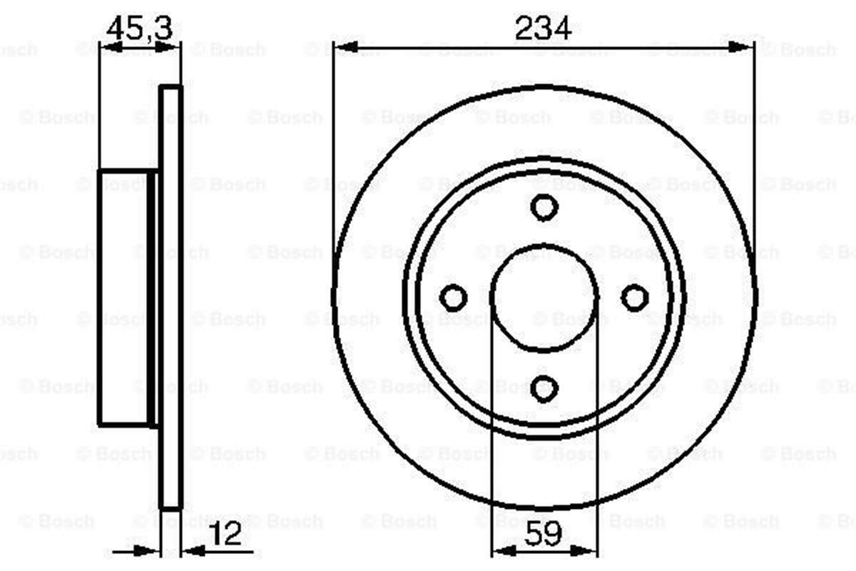 BOSCH 0986478288 - Fren Diski Ön - Japon Micra (k11)