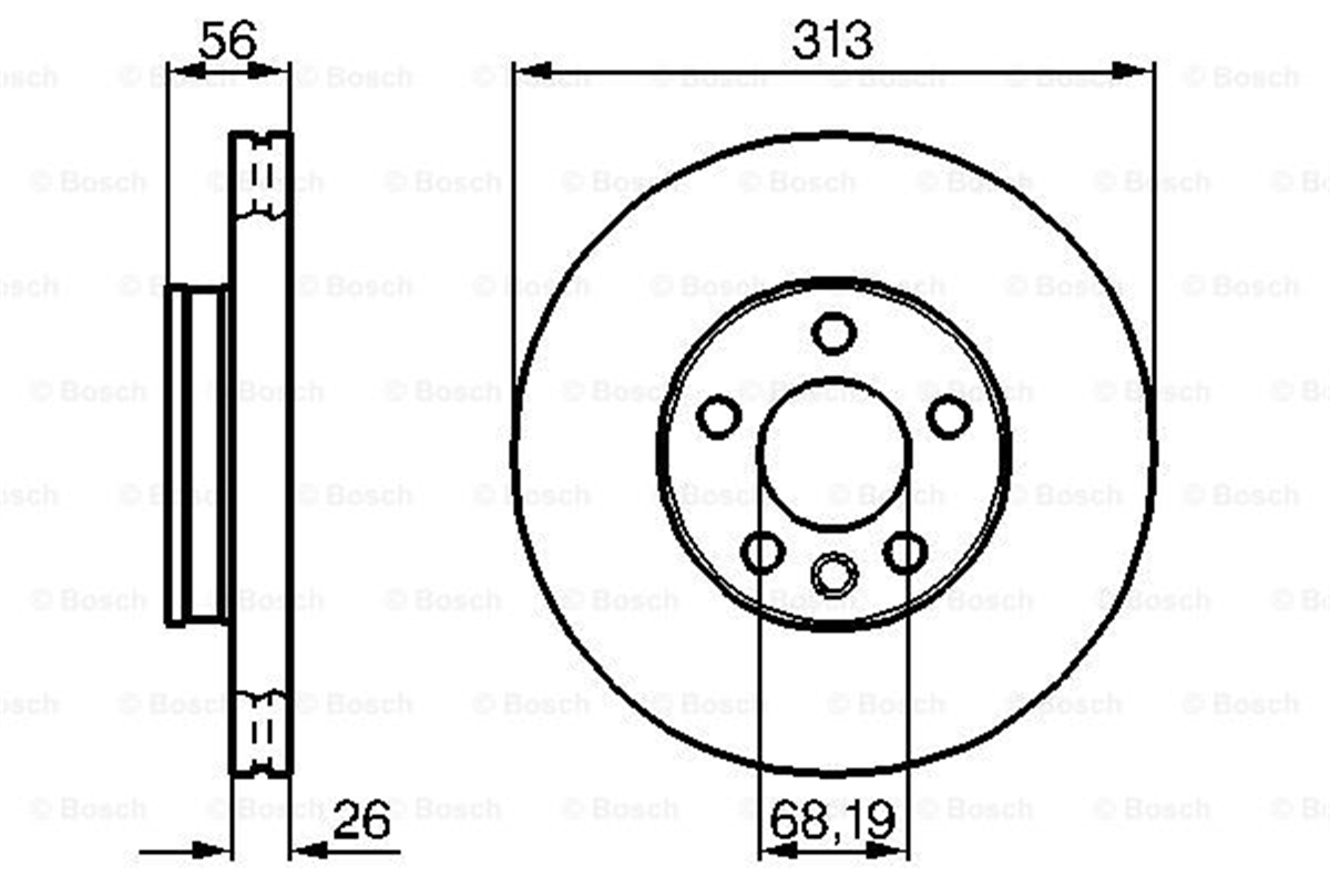 BOSCH 0986478296 - Fren Diski Ön - Vw Sharan-alhambra-galaxy