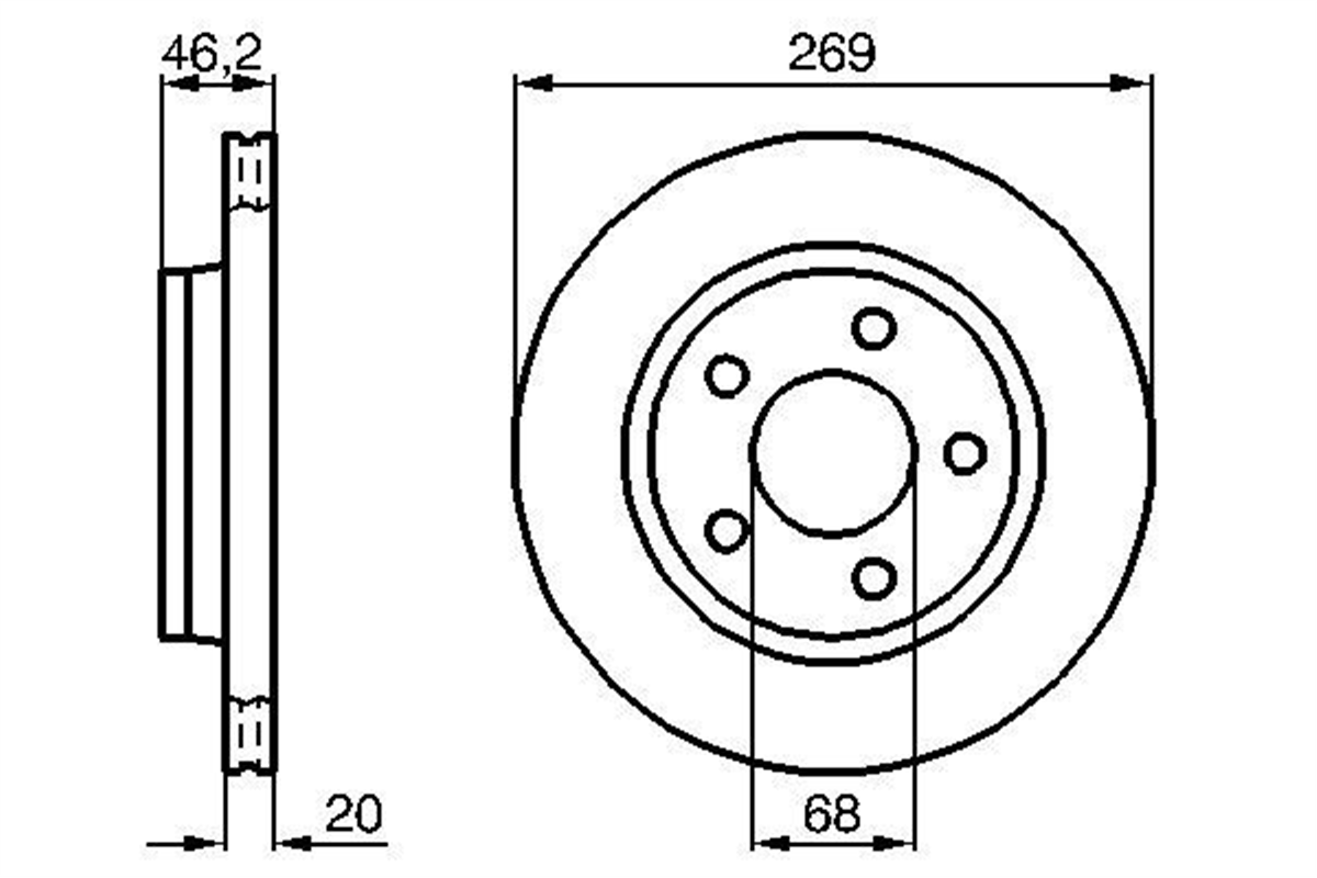 BOSCH 0986478316 - Fren Diski Arka - Vw A100