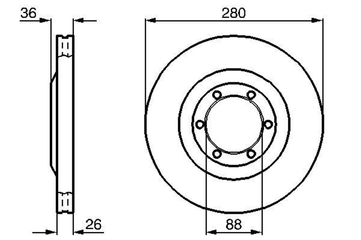 BOSCH 0986478437 - Fren Diski Ön - Opel Frontera A
