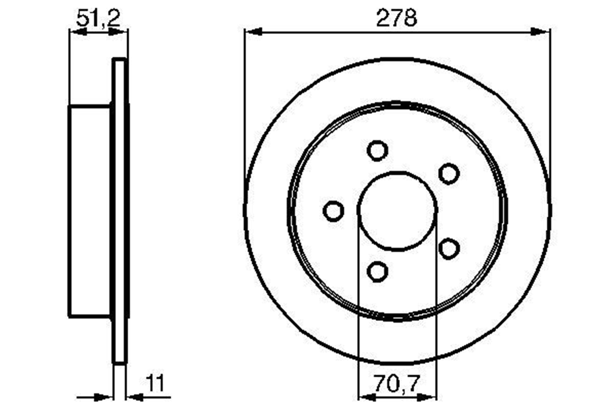 BOSCH 0986478487 - Fren Diski Arka - Opel Sintra