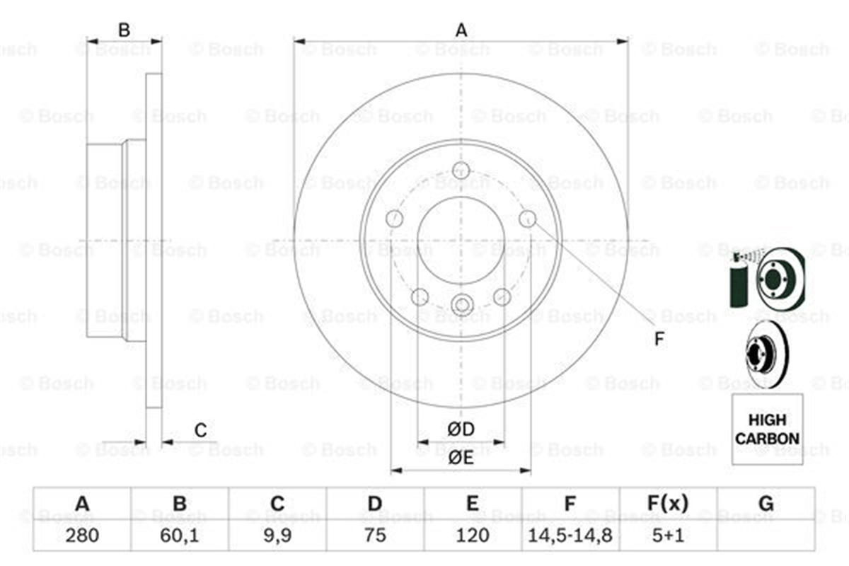 BOSCH 0986478561 - Fren Diski Arka - Bmw E36/46