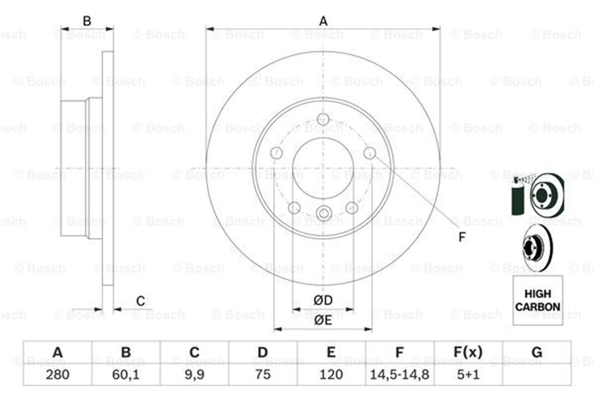 BOSCH 0986478561 - Fren Diski Arka - Bmw E36/46