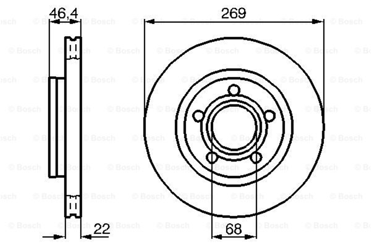 BOSCH 0986478574 - Fren Diski Arka - Vw A80-a100