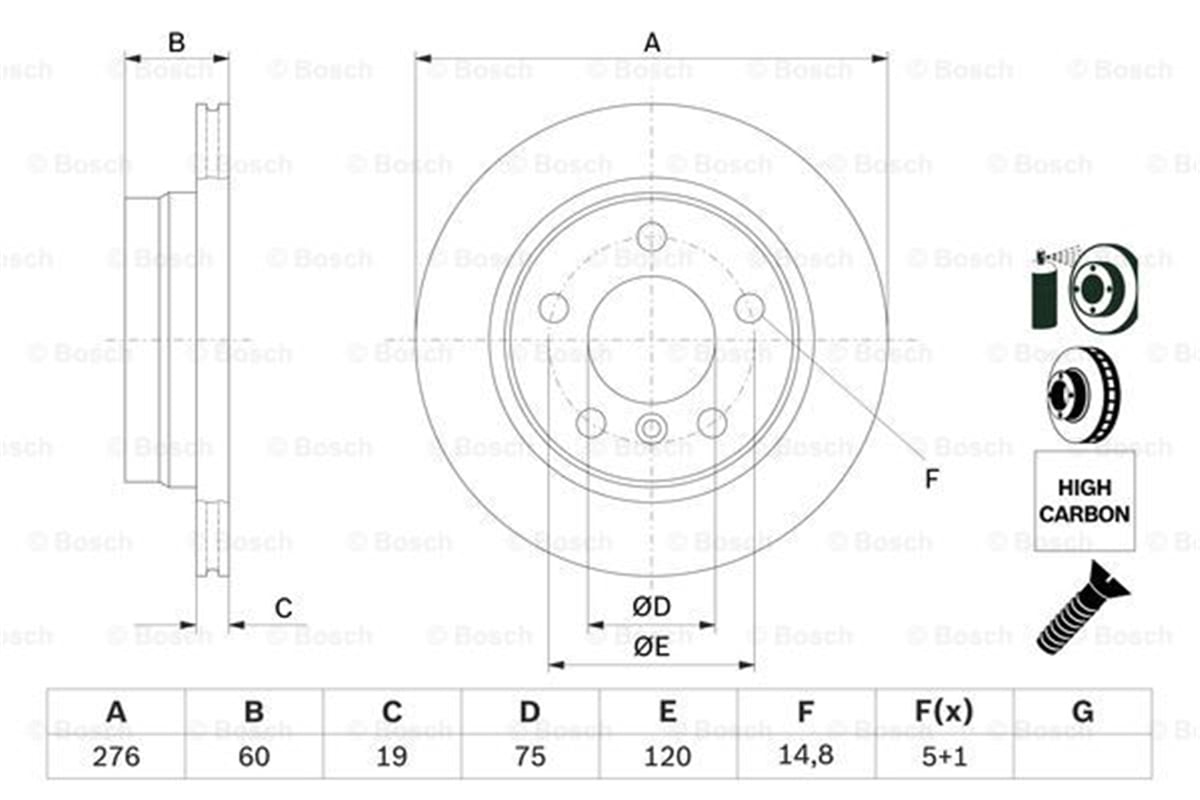 BOSCH 0986478642 - Fren Diski Arka - Bmw E36-e46