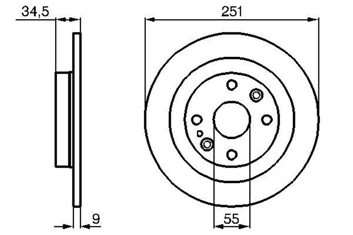 BOSCH 0986478701 - Fren Diski Arka - Japon Mazda 323 Mx-3 Mx-5
