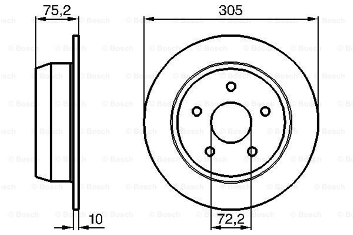 BOSCH 0986478771 - Fren Diski Arka - Fiat Jeep Grand Cherokrr Ii