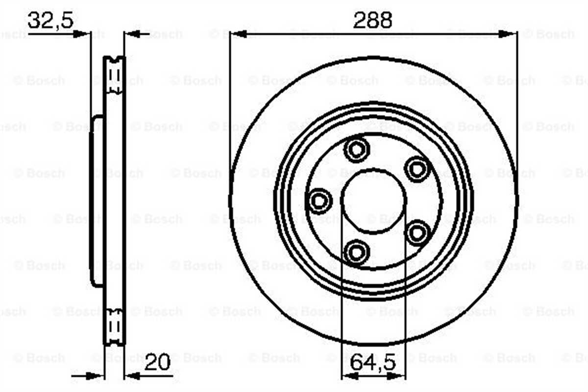BOSCH 0986478777 - Fren Diski Arka - Volvo Jaguar S-type Ii