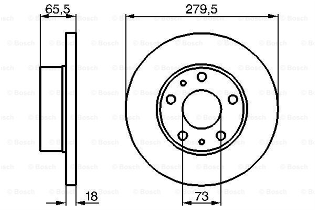 BOSCH 0986478843 - Fren Diski Ön - Psa Boxer / Jumper / Ducato