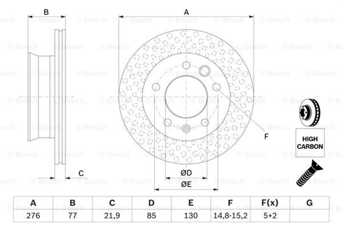 BOSCH 0986478849 - Fren Diski Ön - Mercedes W901-902-903-904-909-lt35