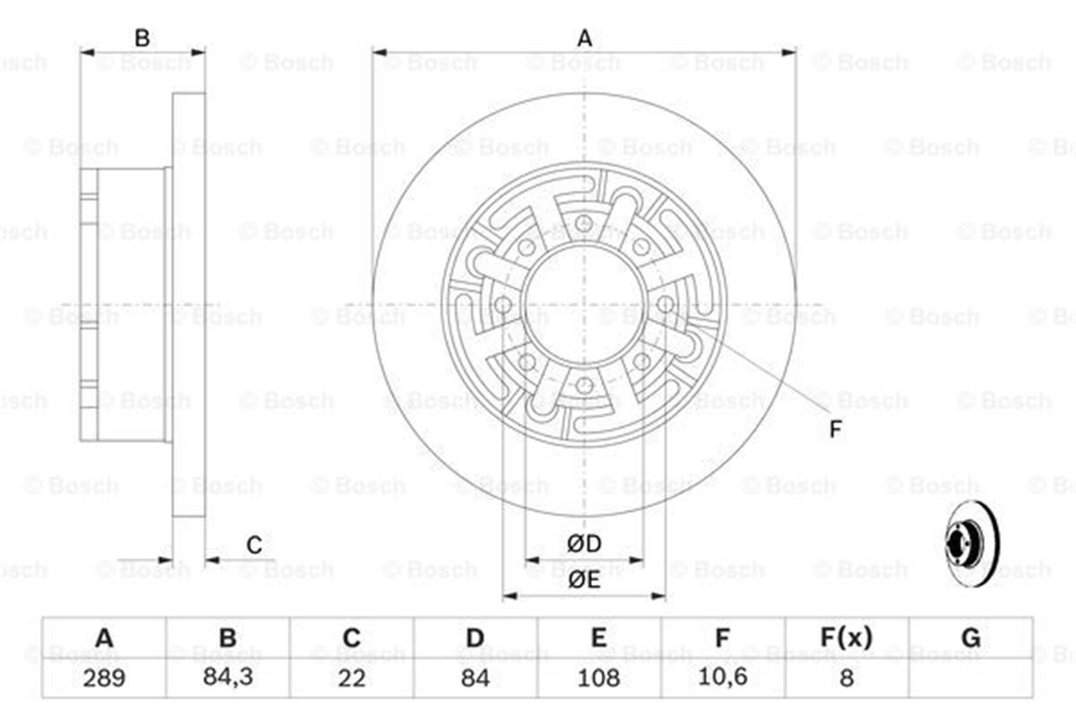 BOSCH 0986478886 - Fren Diski Arka - Fiat Daily Ii/iii