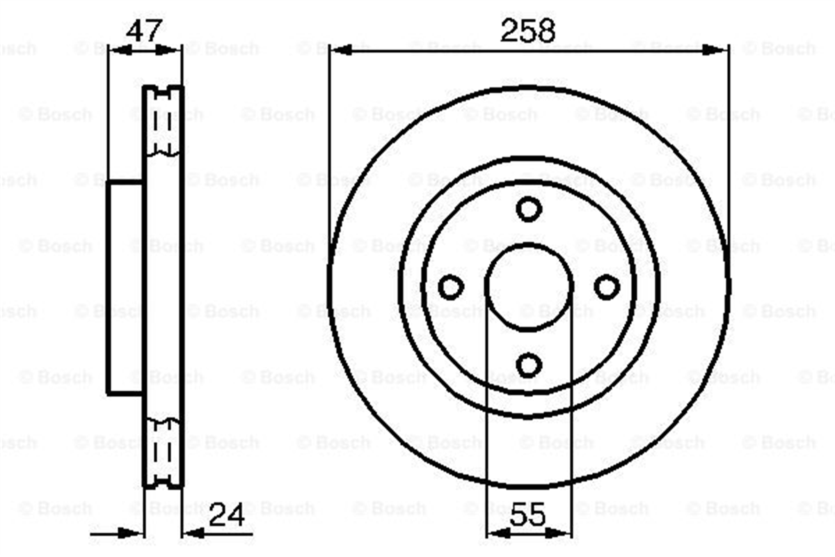 BOSCH 0986478989 - Fren Diski Ön - Japon 323 (bj)