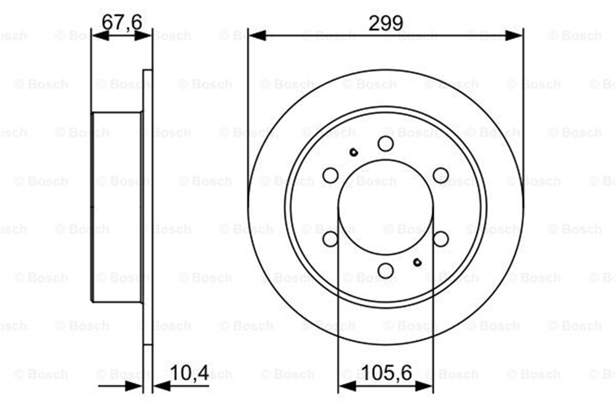 BOSCH 0986478999 - Fren Diski Arka - Kore Korando/musso/rexton