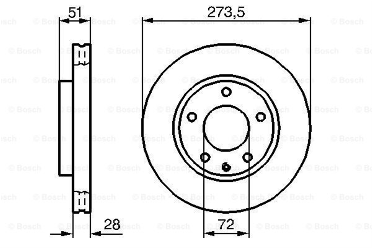 BOSCH 0986479016 - Fren Diski Ön - Japon Mpv (lw)
