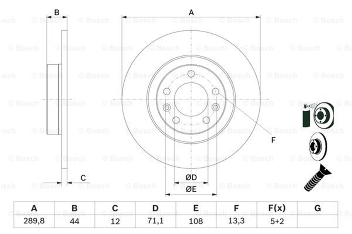 BOSCH 0986479130 - Fren Diski - Psa 508