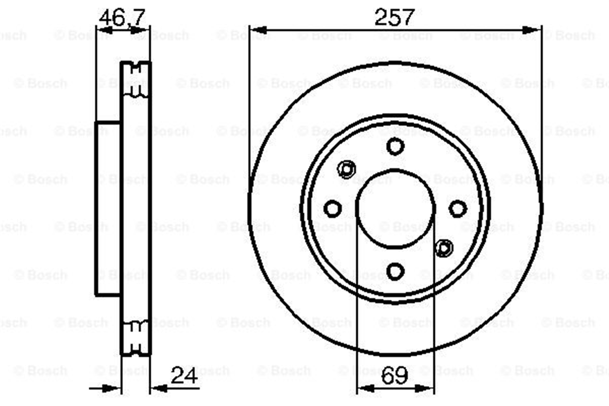 BOSCH 0986479207 - Fren Diski Ön - Kore Matrix/elantra 00-03/sonata/cerato
