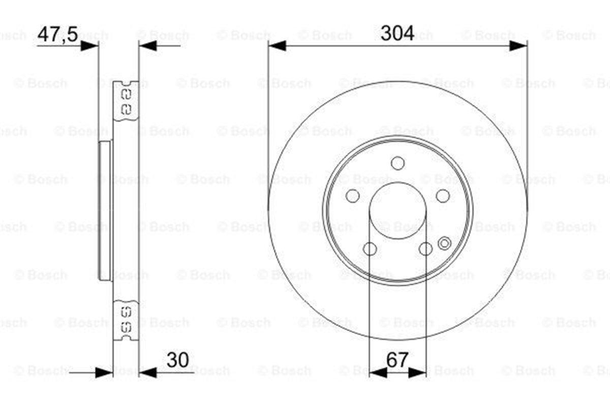 BOSCH 0986479333 - Fren Diski Ön - Mercedes W211