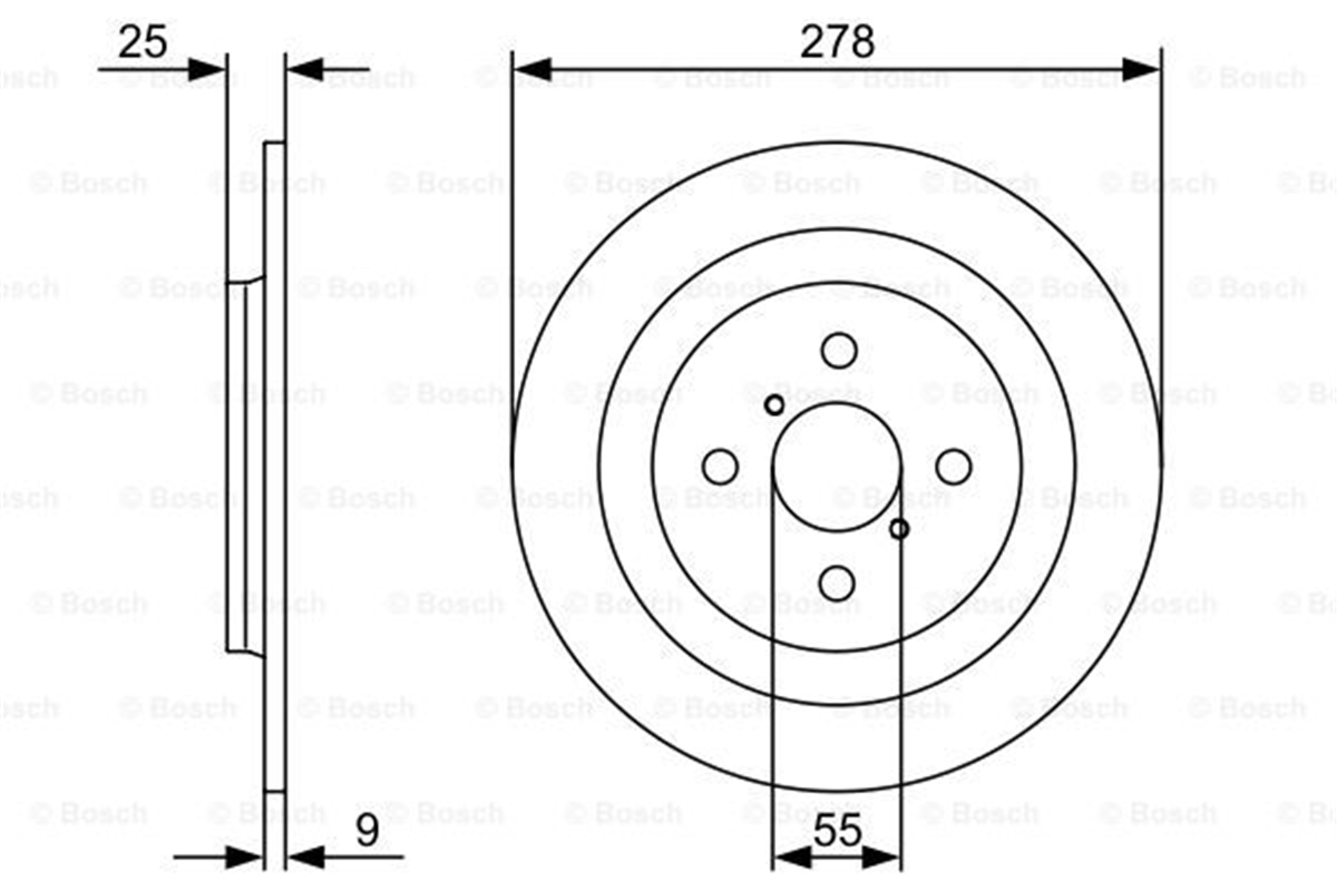BOSCH 0986479360 - Fren Diski Arka - Japon Yaris