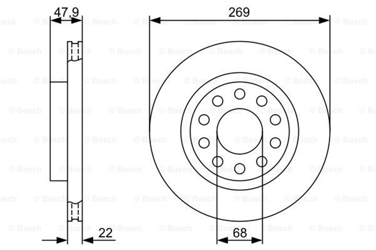 BOSCH 0986479366 - Fren Diski Arka - Vw A6
