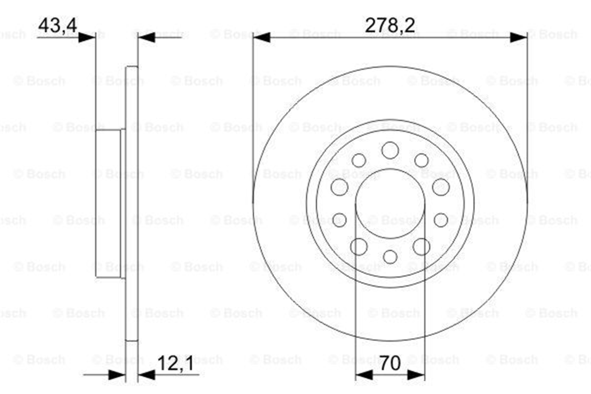 BOSCH 0986479378 - Fren Diski Arka - Fiat Fiat 500x/alfa-159/ Giulietta/jeep Renegade