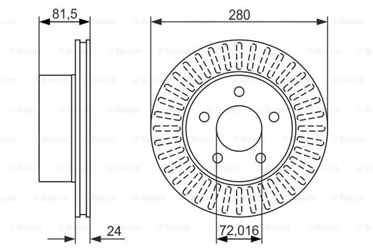 BOSCH 0986479386 - Fren Diski Ön - Fiat Jeep Cherokee-wrangler