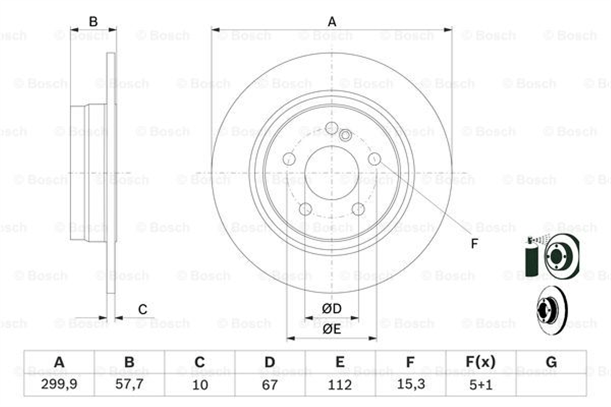 BOSCH 0986479410 - Fren Diski - Mercedes 