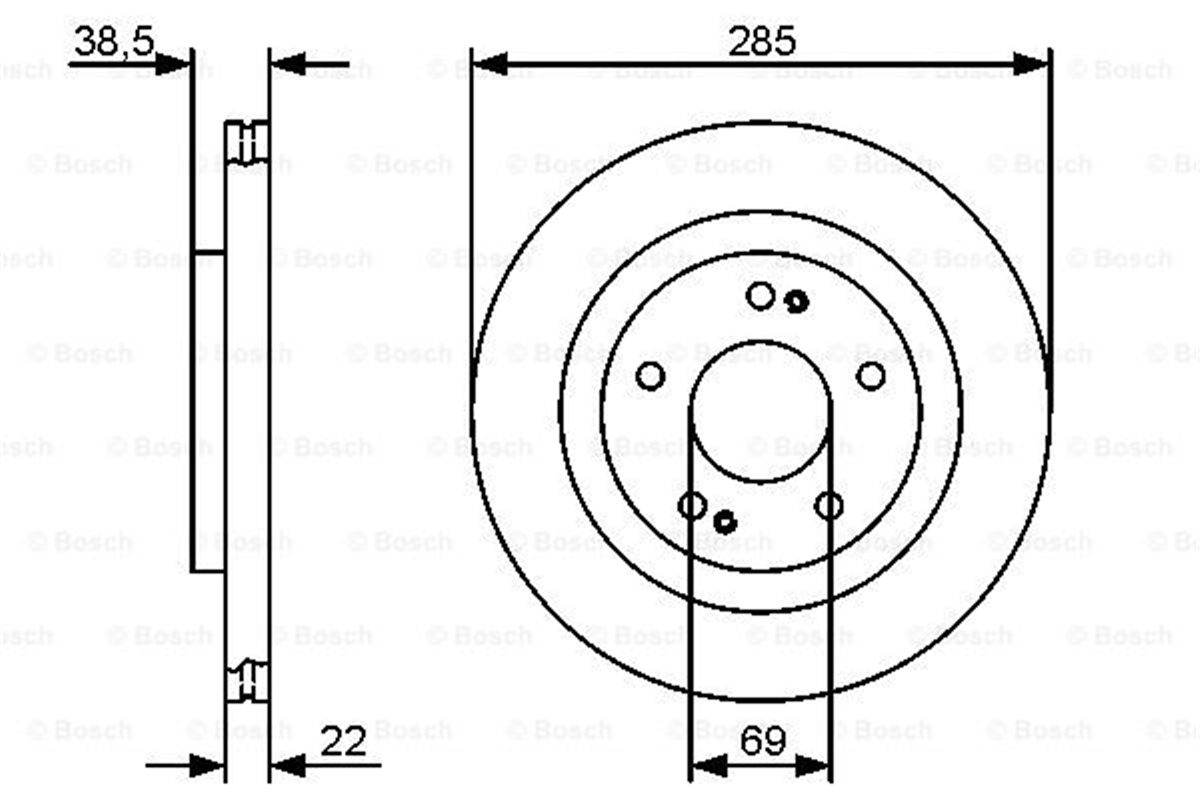 BOSCH 0986479470 - Fren Diski Ön - Japon Pajero Pinin (h6, H7)