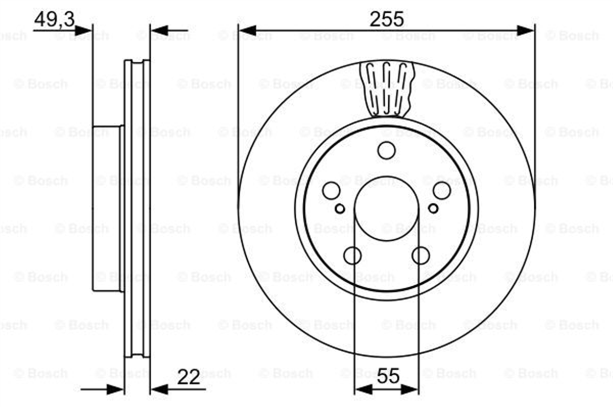 BOSCH 0986479564 - Fren Diski Ön - Japon Prius (w2)