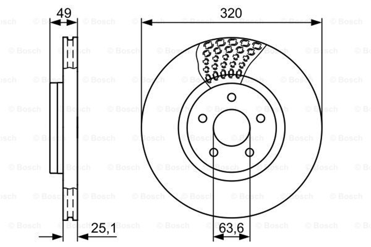 BOSCH 0986479660 - Fren Diski Ön - Ford Focus/c-max/kuga/grand C-max/connect