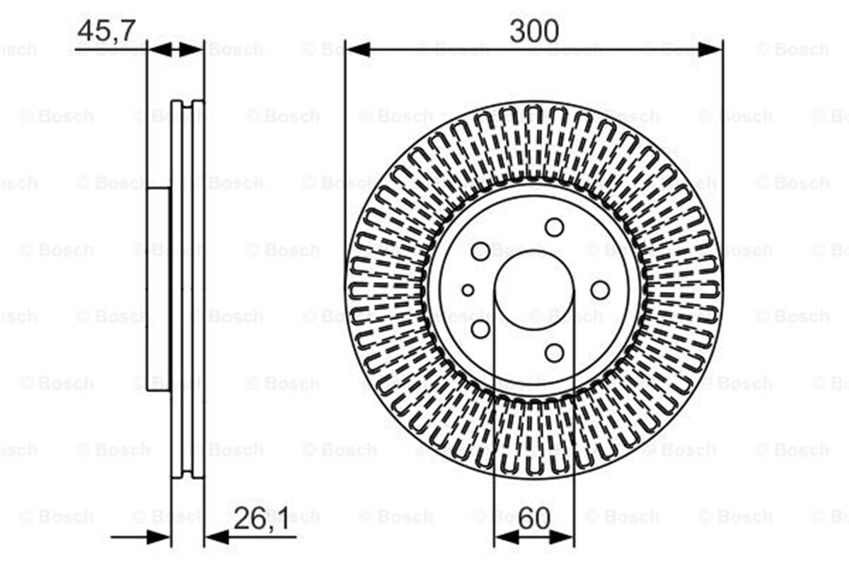 BOSCH 0986479666 - Fren Diski Ön - Opel Mokka Trax