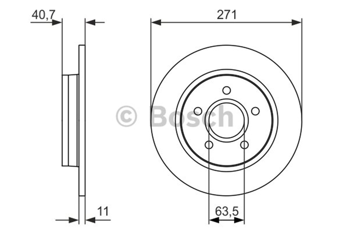 BOSCH 0986479763 - Fren Diski Arka - Ford Focus/c-max