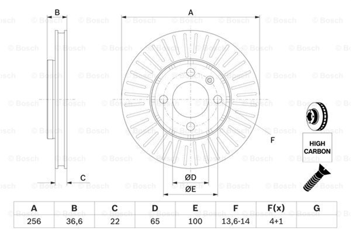 BOSCH 0986479776 - Fren Diski Ön - Vw Up